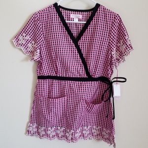 Koi Caroline Cambria Print Scrub Top Small